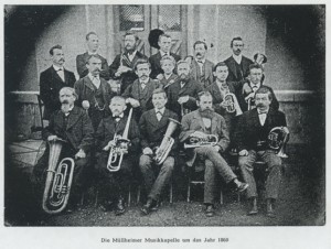 Die Müllheimer Musikkapelle um das Jahr 1860